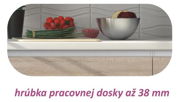 KONDELA Dolní skříňka D 60S3, dub sonoma/bílá, LINE