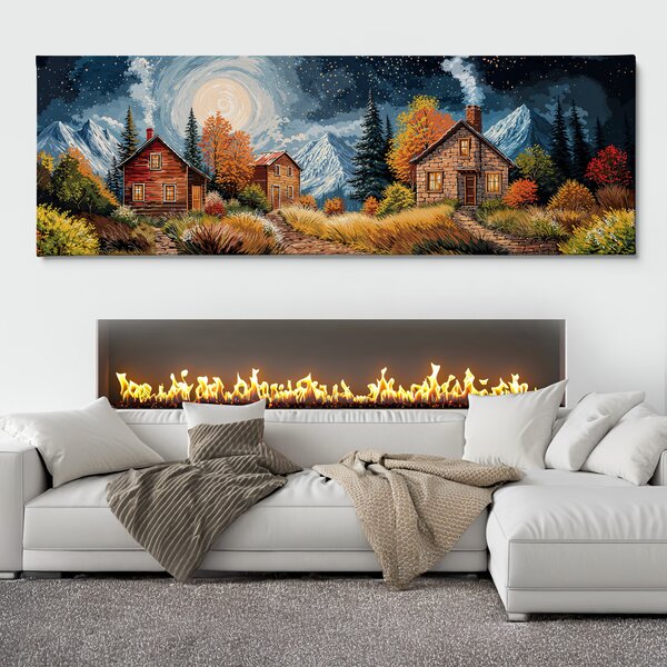 Obraz na plátně - Vlčí hřebeny v úplňku FeelHappy.cz Velikost obrazu (šířka x výška): 60 x 20 cm
