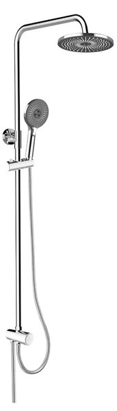 Mereo Sprchový set s tyčí, černá hlavová sprcha a třípolohová ruční sprcha Varianta: Sprchový set s tyčí, hadicí, ruční a talíř. kulatou sprchou, čer…