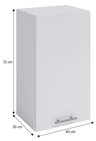 KONDELA Horní skříňka, bílá, pravá, FABIANA W - 40