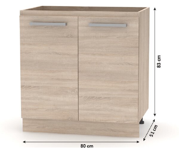 KONDELA Kuchyňská linka 2,4 m, dub sonoma, NOVA PLUS