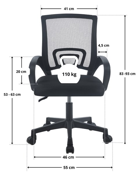IDEPAR Kancelářská židle ARGO - černá