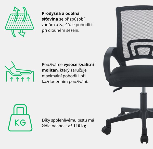 IDEPAR Kancelářská židle ARGO - černá