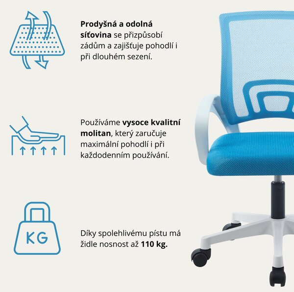 IDEPAR Kancelářská židle ARGO - modrá
