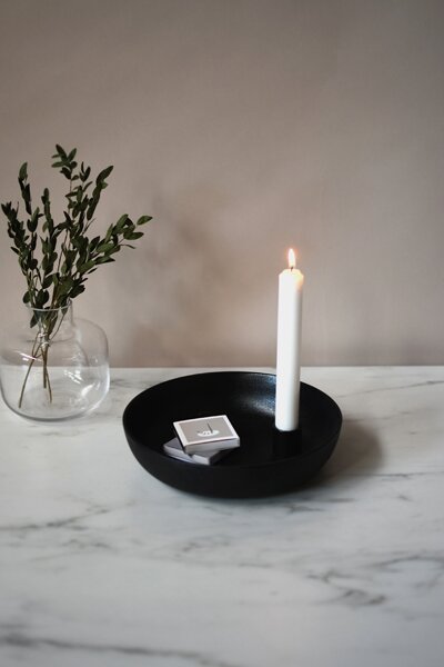 Storefactory Scandinavia Keramický svícen Lidatorp XL - Glossy Black SF111
