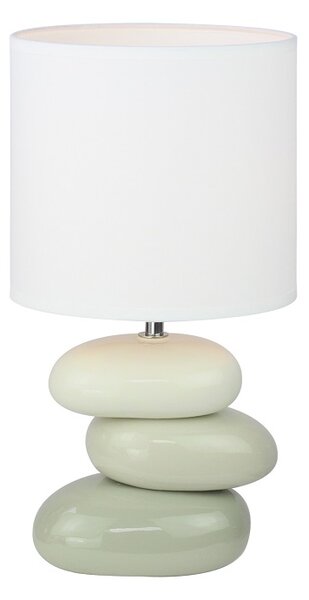 Keramická stolní lampa, bílá / šedá, QENNY TYP 4