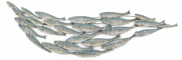 Kovová nástěnná 3D dekorace Ryby