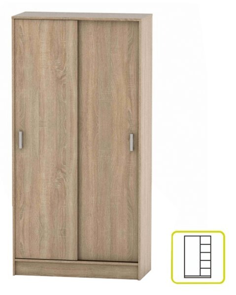 Dvoudveřová skříň s posuvnými dveřmi v dekoru dub sonoma TK3201 TYP4
