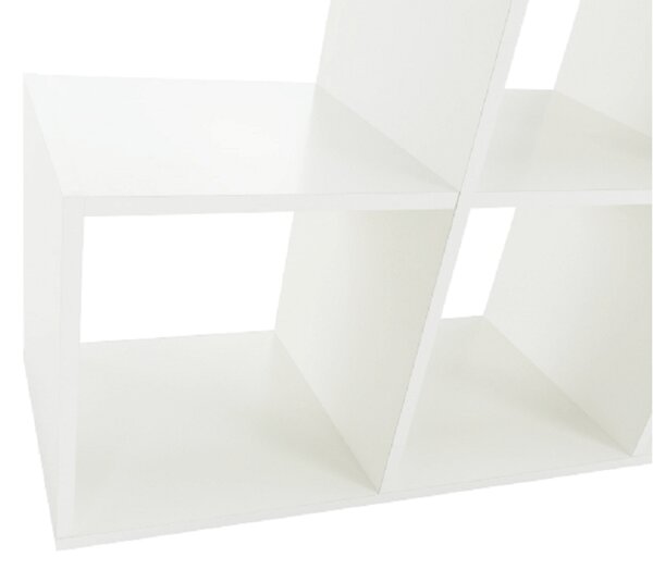 KONDELA Regál pyramida, bílý, DTD laminovaná, NORAH