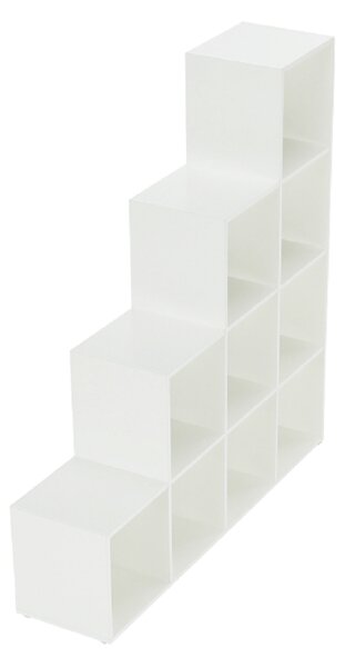 KONDELA Regál pyramida, bílý, DTD laminovaná, NORAH