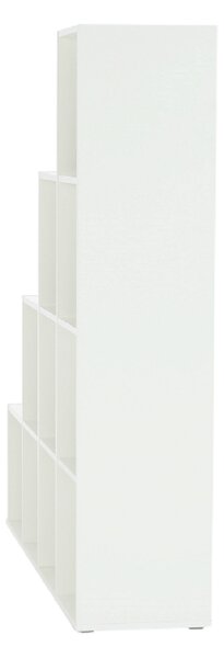 KONDELA Regál pyramida, bílý, DTD laminovaná, NORAH