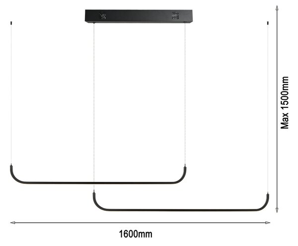 Immax NEO LITE PATTINI Smart závěsné svítidlo dvojté černé 56W Tuya WiFi s podporou BEACON