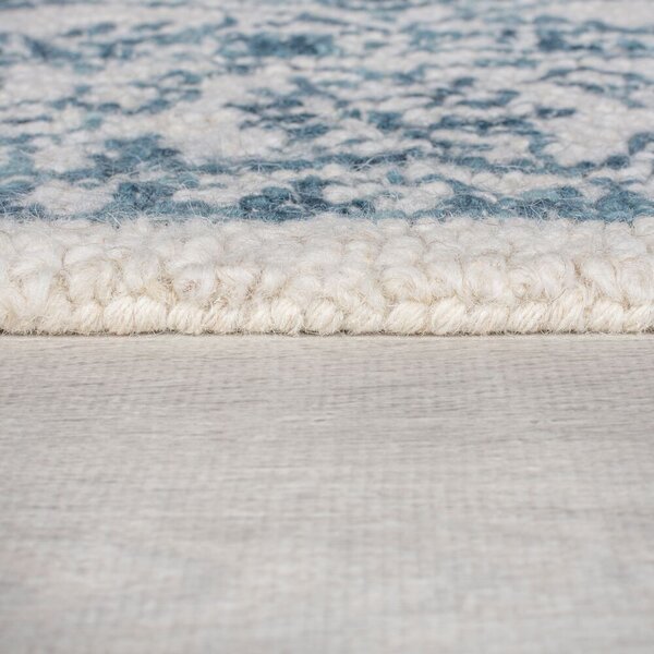 Flair Rugs, Kusový koberec Wool Loop Yasmin Ivory/Blue, 120x170, modrá, kancelář