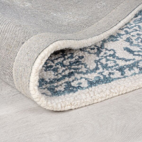 Flair Rugs, Kusový koberec Wool Loop Yasmin Ivory/Blue, 120x170, modrá, kancelář