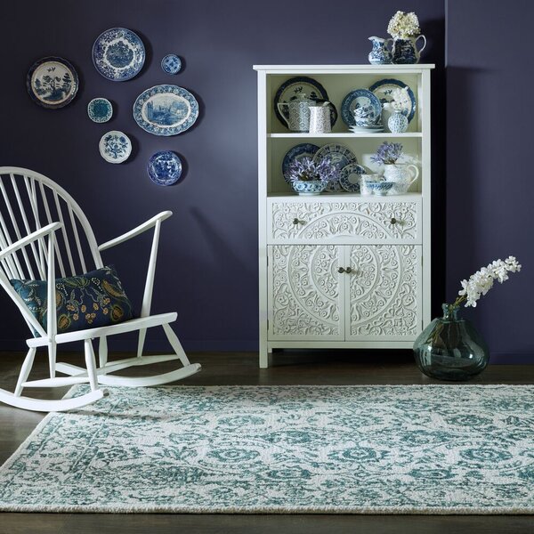 Flair Rugs, Kusový koberec Wool Loop Yasmin Ivory/Blue, 120x170, modrá, kancelář