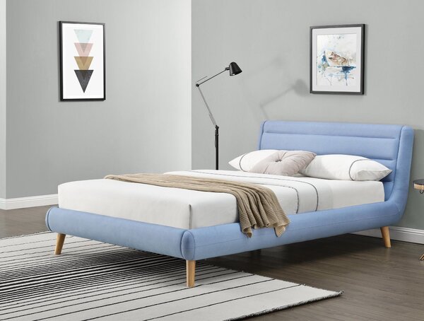 Manželská postel 140 cm Edith (modrá) (s roštem). 796745