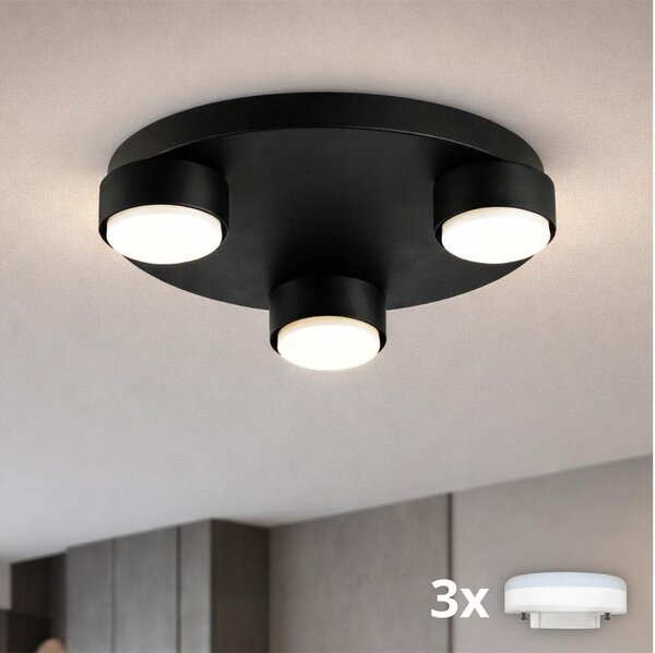 Brilagi - LED Stropní svítidlo MONO 3xGX53/13W/230V pr. 30 cm černá