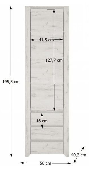 KONDELA Skříň typ10, bílá craft, ANGEL