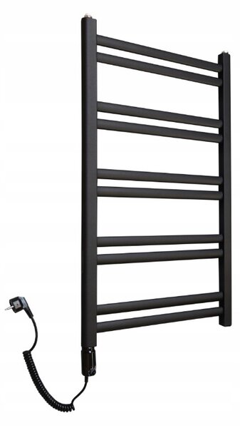 Regnis Retro, elektrické topné těleso 540x1280 mm, 600W, černá matná, RETRO1280/540/D500/BLACK/ELE