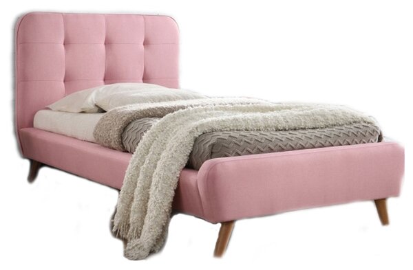 Jednolůžková postel 90 cm Temika (růžová) (s roštem). 805339