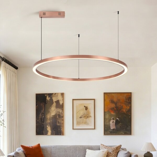 Immax NEO 07327L - LED Stm lustr na lanku FINO 55W/230V 80 cm rose gold Tuya+DO