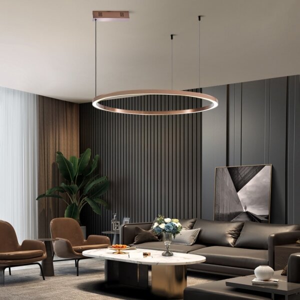 Immax NEO 07327L - LED Stm lustr na lanku FINO 55W/230V 80 cm rose gold Tuya+DO