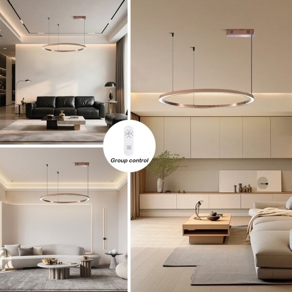 Immax NEO 07327L - LED Stm lustr na lanku FINO 55W/230V 80 cm rose gold Tuya+DO