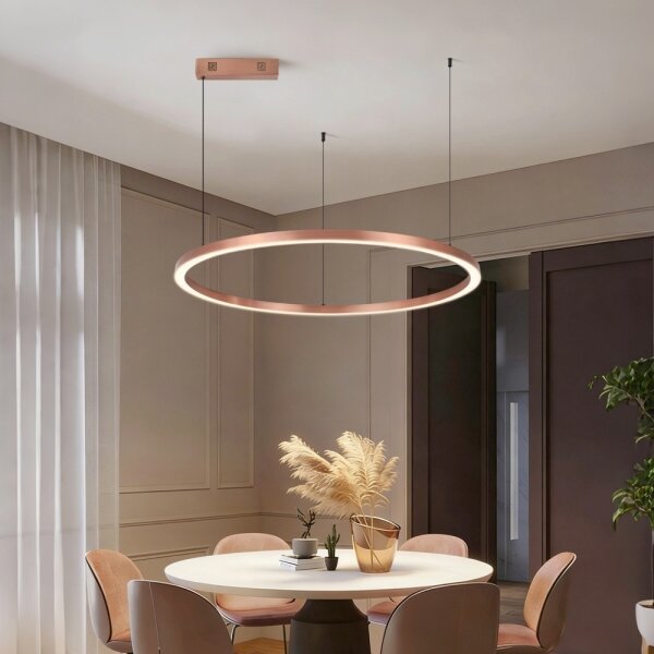 Immax NEO 07327L - LED Stm lustr na lanku FINO 55W/230V 80 cm rose gold Tuya+DO