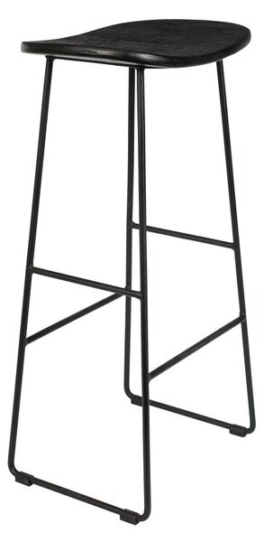 Černá barová stolička z teakového dřeva (výška sedáku 76 cm) Tangle – White Label
