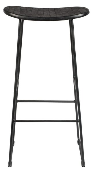 Černá barová stolička z teakového dřeva (výška sedáku 76 cm) Tangle – White Label