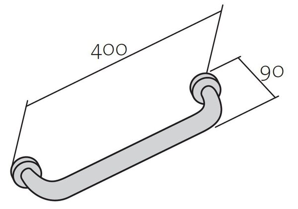 Cersanit Etiuda, nástěnný držák do 120 kg, 40cm, chromová, K97-026