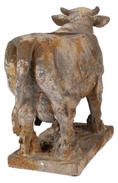 Šedý květináč ve tvaru krávy – 36x15x28 cm