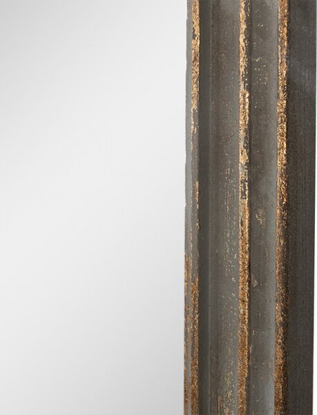 Zrcadlo v šedozeleném rámu se zlatou patinou Geerdine – 75x4x110 cm