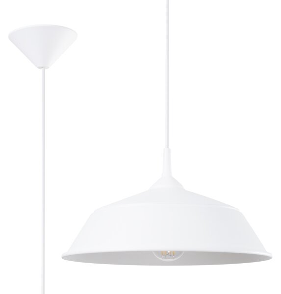 Sollux SL.1327 - Lustr na lanku FRIKA 1xE27/15W/230V pr. 34 cm bílá
