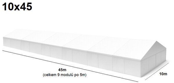 TENTino Velkokapacitní párty stan 10x45 m Varianta: NOVÝ BÍLÝ