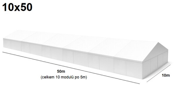 TENTino Velkokapacitní párty stan 10x50 m Varianta: NOVÝ BÍLÝ