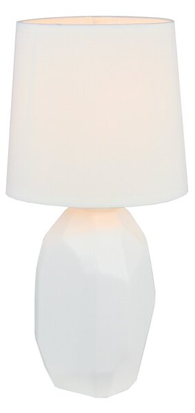 Keramická stolní lampa, bílá, QENNY TYP 1
