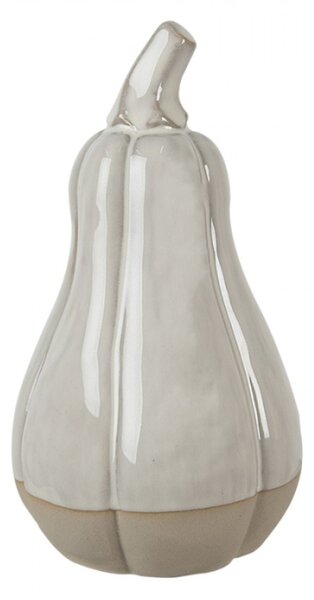 Béžová porcelánová dekorace dýně máslová – 15 cm