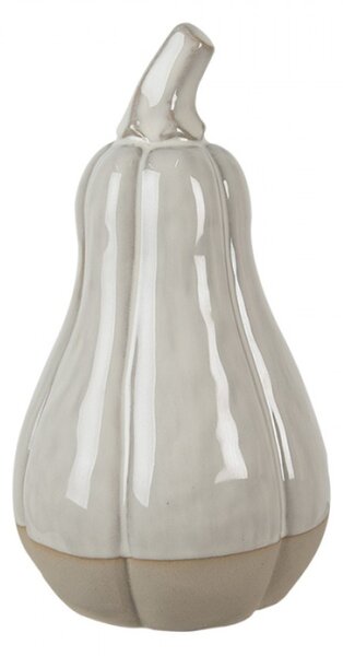 Béžová porcelánová dekorace dýně máslová – 9 cm