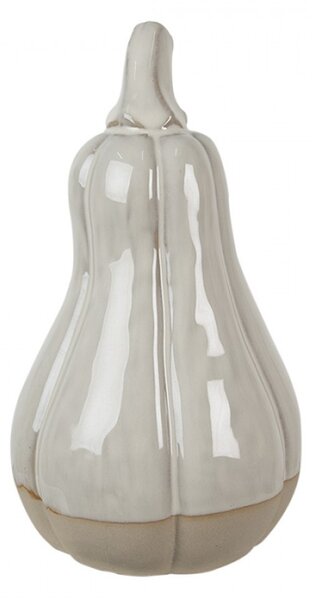 Béžová porcelánová dekorace dýně máslová – 15 cm