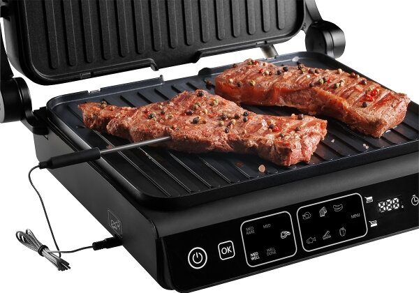 Concept ge3600 - Kontaktní gril s teplotní sondou GLASS 2000W/230V černá