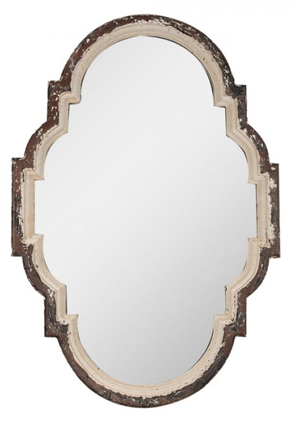 Zrcadlo v hnědo-béžovém dřevěném rámu Olympe – 63x4x91 cm