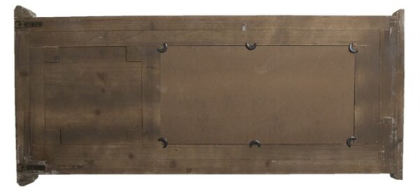 Obdelníkové zrcadlo v hnědém dřevěném rámu s patinou – 55x118 cm