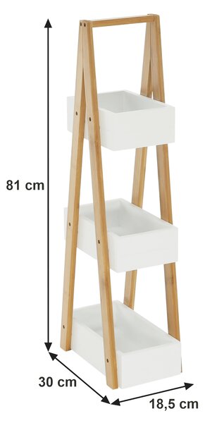 KONDELA Regál, bambus / bílá, VEGO