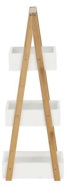 KONDELA Regál, bambus / bílá, VEGO