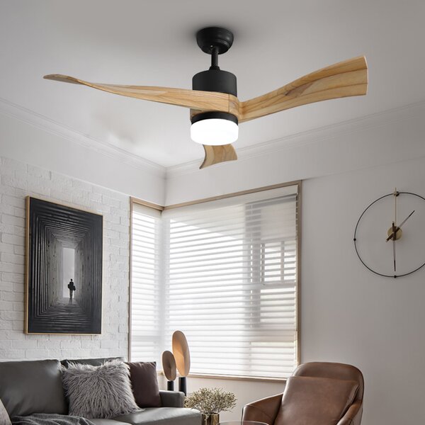 Immax NEO LITE SOFISTICADO Smart LED stropní svítidlo s ventilátorem Tuya WiFi černé/dřevo