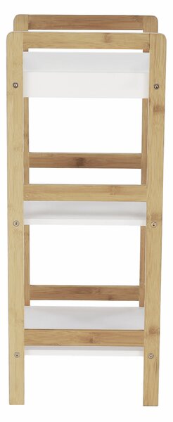 KONDELA Úložný regál, lakovaný bambus/bílá, NIMES