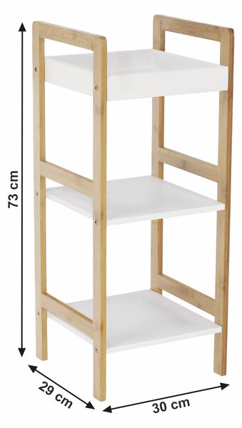 KONDELA Úložný regál, lakovaný bambus/bílá, NIMES