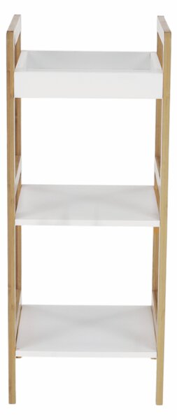 KONDELA Úložný regál, lakovaný bambus/bílá, NIMES