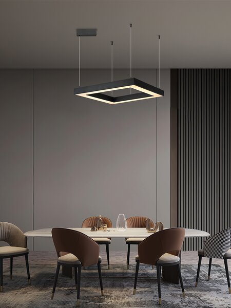 Immax NEO CANTO SLIM Smart závěsné svítidlo 80x80x7cm 60W černé Zigbee 3.0